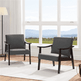thumbnail image 7 of Yaheetech 2pcs Modern Fabric Accent Armchair with Rubber Wood Legs, Dark Gray, 7 of 7