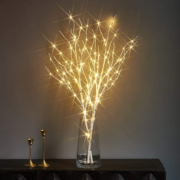 Lighted Branches, 32" Twig Tree with Lights with 100 Warm White LEDs , Fairy Lights Tree, Battery Operated with Timer, Lighted Birch Branches for Home Decor, Wedding & Lighted Christmas Decorations