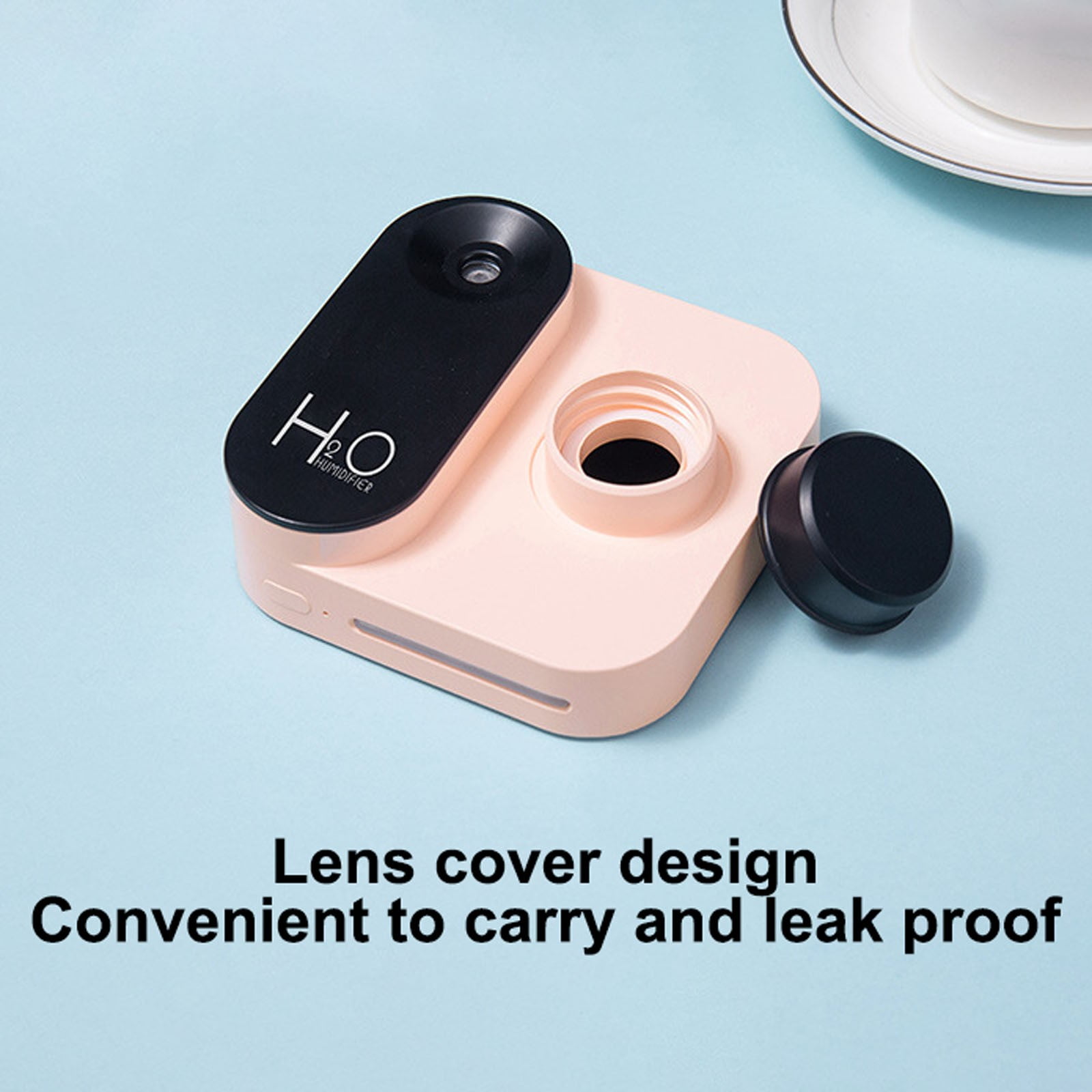 Portable Mini USB Travel Humidifier with Auto Shut Off Super Quiet Cool Mist Air Moisturizer for Indoor Bedroom Desk Nightlight Leak