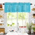 thumbnail image 3 of Turtle Sea Blue Valances for Windows Lines WaterColor Turtle Mottled Pattern Rod Pocket Curtain Valance Window Treatment Short Curtains for Kitchen Living Room, 60"x18", 3 of 5