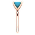 thumbnail image 3 of 2 ctw Solitaire Anniversary Ring for Women | Princess Cut Simulated Turquoise | Hyperallergenic Solid 14K Rose Gold, 3 of 5