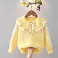 thumbnail image 7 of BLVB Girls Fall Winter Clothes Long Sleeve Collared Sweaters Cute Knit Tops Comfy Warm Pullover(Yellow,11-12 Years), 7 of 7