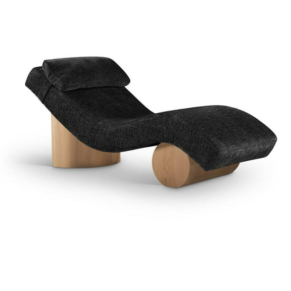 Meridina Furniture Marcella Black Fabric Upholstered Chaise Lounge