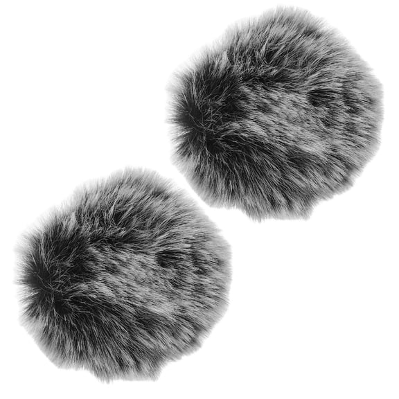 CIMAXIC 2PCS Furry Wind Muff for Mic in Grey for Professional Recordings