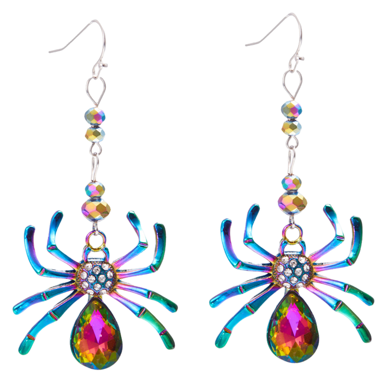 6 Paires De Boucles D'oreilles Halloween - Araignées, Citrouilles, Chauves-souris - Accessoire Déguisement Femme/fille - Noir Et Orange