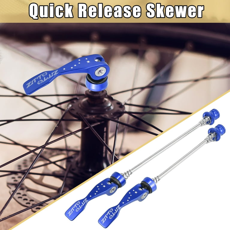 2pcs Mountain Bike Wheel Front Rear Quick Release Lever Skewer Axle Wheel Hub Blue
