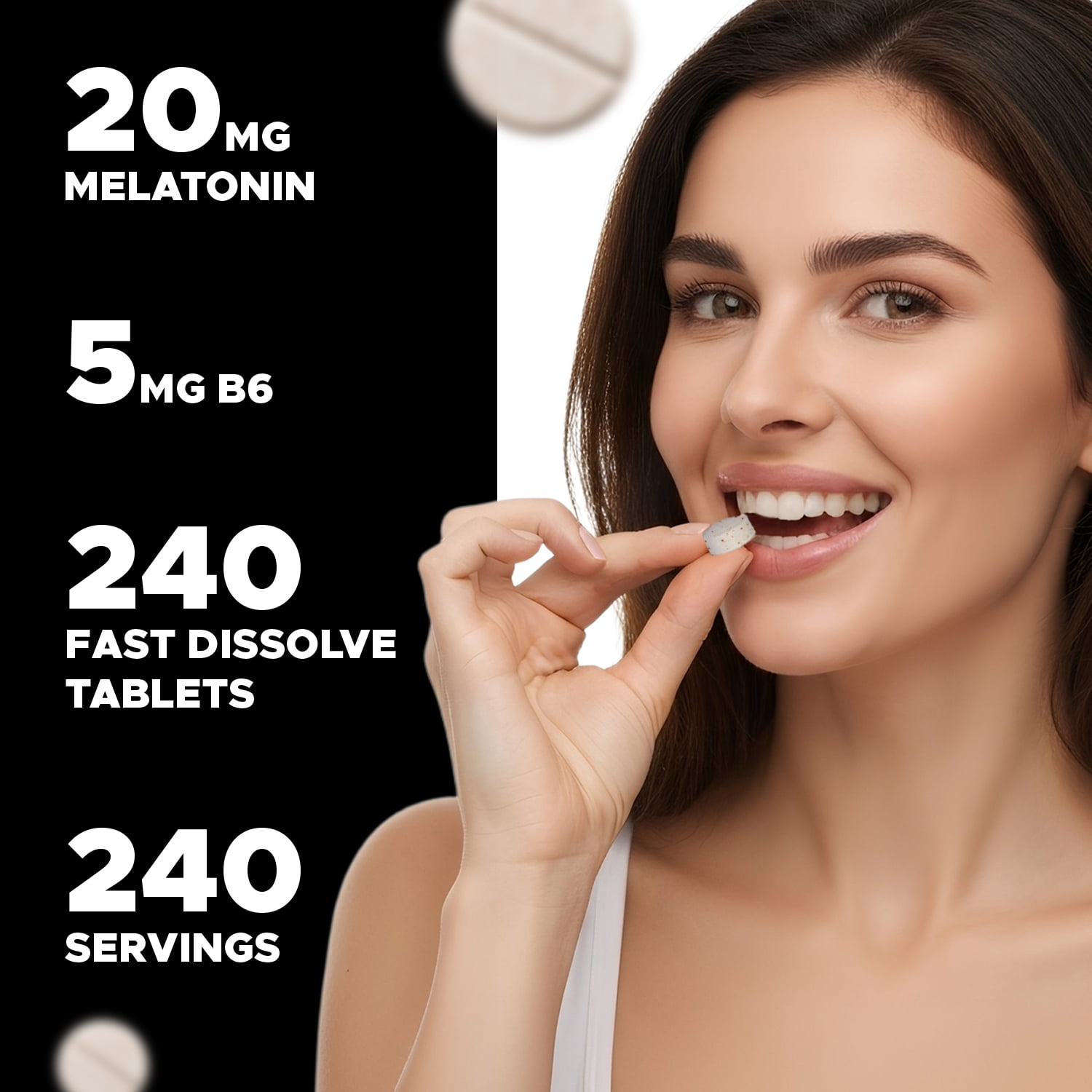 Melatonin 20mg - 240 Fast Dissolve Tablets - Drug Free - Natural Berry Flavor - Vegetarian, Non-GMO, Gluten Free by Vitabod (240 Count (Pack of 3))