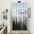 thumbnail image 4 of Stall Gray Misty Forest Shower Curtain Grey Nature Foggy Tree Mountain Shower Curtains for Bathroom Waterproof Fabric Woodland Decorative Modern Black Bath Curtain Decor (Dark2, 36" x 72"), 4 of 6