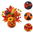 thumbnail image 6 of Tachiuwa Artificial Pumpkin Halloween Decoration Vegetable Fall Maple Leaves Bacca Flowers Foam Pumpkin for Home Mantel Dinner Porch with Witch Hat, 6 of 9