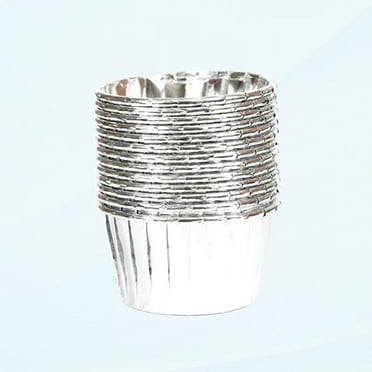 Silver Cupcake Liners, 50 pcs Metallic Baking Foil Cupcake Cases for Birthday Wedding Party