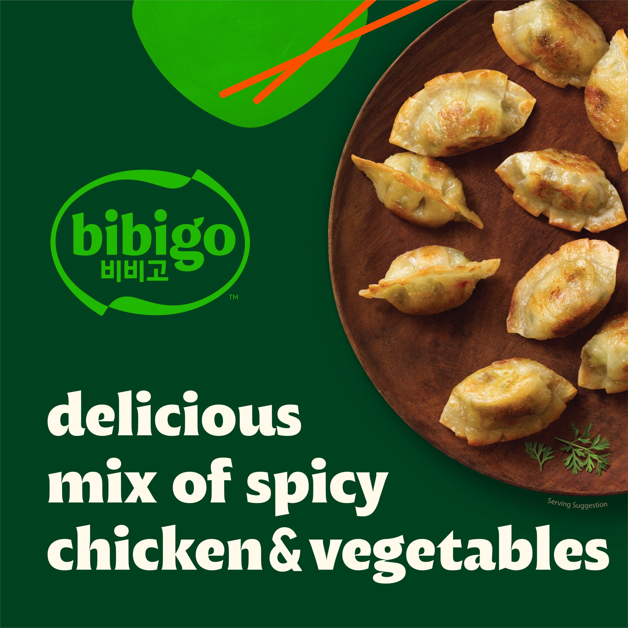 Bibigo Frozen Mini Wontons Spicy Chicken & Vegetable Dumplings, 24.0 oz