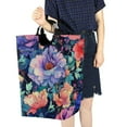 thumbnail image 4 of Yayeee Freestanding Laundry Hamper with Handle Collapsible Large Storage Basket for Clothes, Puprle Ethereal Floral Harmony, 4 of 7