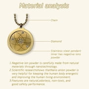 DYFUHO Magnetic Field Therapy Emf Protection Metatron Cube Shield Defense Necklace,Cosmic Energy Protection Necklace,Gold Color
