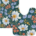 thumbnail image 5 of Coolnut Multicoloured Flowers Anti-Slip Ultra Absorbent Durable Bath Rug with Rubber Backing,24"x16", 5 of 7