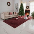 thumbnail image 7 of Christmas Area Rug for Living Room, Large Fluffy Rug for Bedroom & Fuzzy Furry Plush Soft Rugs, Small Shaggy Carpet for Dorm Room Home Decor (47"X31", Wine Red), 7 of 7