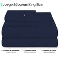 thumbnail image 2 of Sabanas Lisas Ubbe, Tamaño King Size, Color Azul Marino, 4 Piezas, 2 of 7