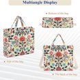 thumbnail image 6 of FORMRS Womens Corduroy Tote Bag Crossbody Shoulder Handbag with Pocket, Beige Red Floral, 6 of 7