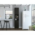 thumbnail image 2 of Xukmct Wood Kitchen Cabinet with 3 Inner Shelves and 2 Open Shelves, 2 Doors Pantry Cabinet for Kitchen, Dining Room, Black, 2 of 8