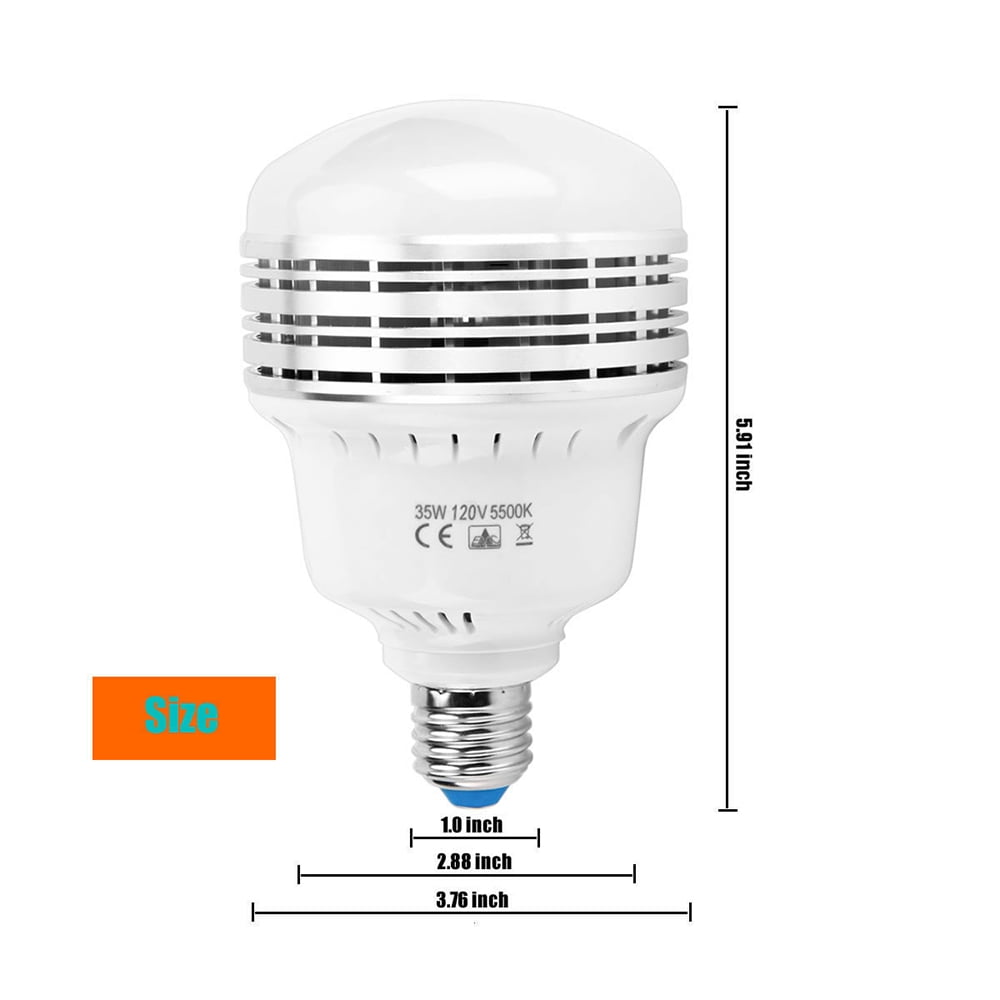 2X LED 25W 5500K E27 Photography Studio Bulb Lighting Daylight Lamp Energy Save 