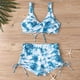 thumbnail image 5 of Trajes de baño Amzcrzy Tankini para mujer, trajes de baño, traje de baño, traje de baño de verano para mujer, traje de baño estampado de talla grande, traje de baño dividido, azul, XL, 5 of 6