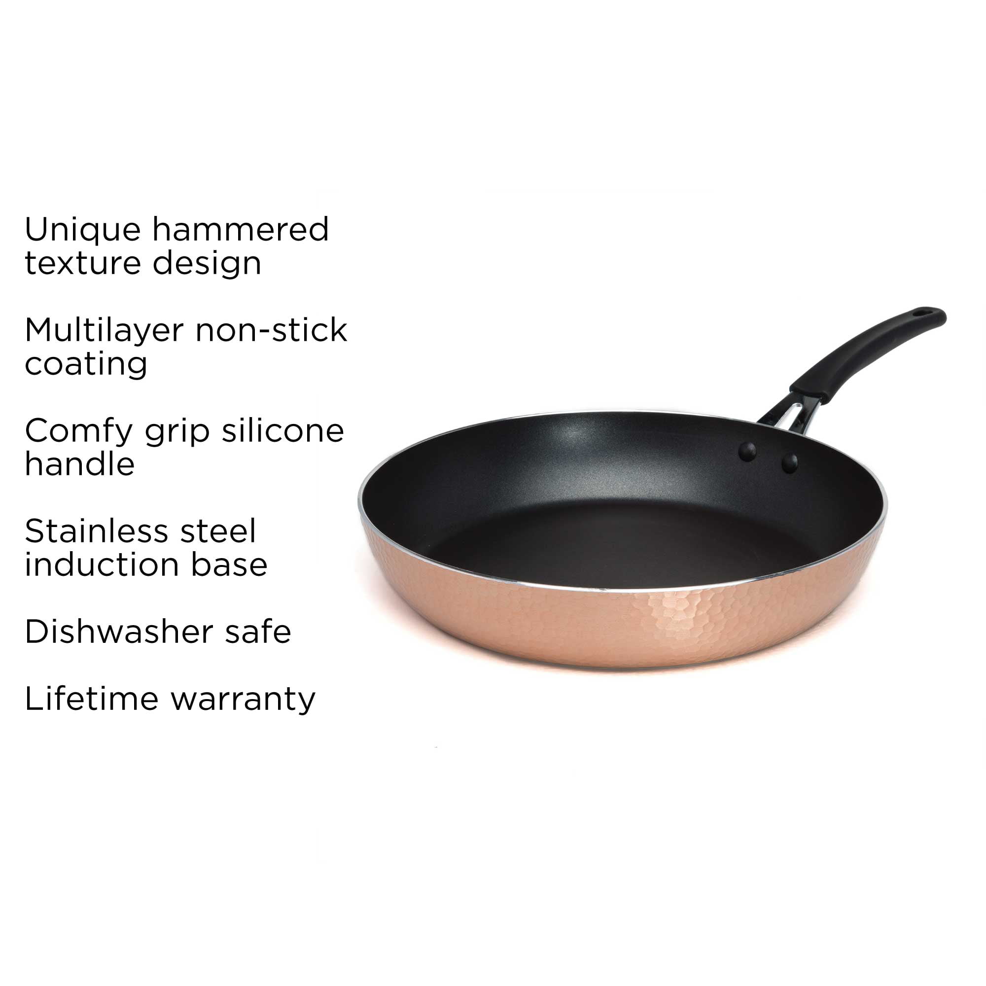 Ecolution Evolve Grande 12.5 Inch Non-Stick Extra Large Pan, Dishwasher  Safe, Scratch Resistant, With Easy Food Release Interior, Silicone Handle  and Even Heating Base, Black 
