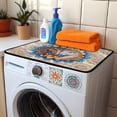 thumbnail image 3 of ZIATUBLES Washing Machine Dust Cover Mat Anti-Scratch Washer Dryer Top Protector Cover Pad for Laundry Room Absorbent Heat-Resistant Kitchen Mat, 24 x 19.7 Inch, Horse Boho Mandala Flower, 3 of 7