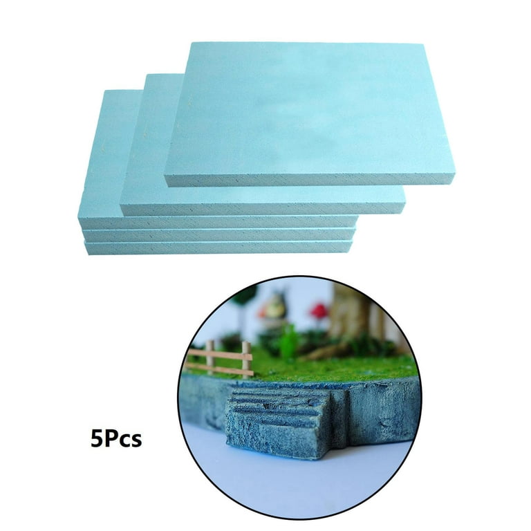 5pcs Foam Blocks Rectangle High Density Blocks Board Diorama Base for Crafting, Modeling, Sculpture,, Size: Blue 30x20x5CM