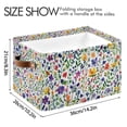 thumbnail image 4 of Yayeee 2 Pack Canvas Storage Basket with Handles for Shelves Fabric Bins Closet Organizer, Green Wildflower Pattern, 4 of 8