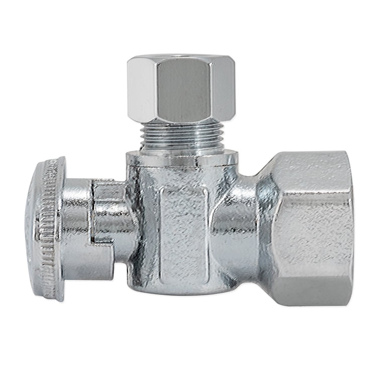 Quarter Turn Straight Toilet Supply Valve - 5/8" OD X 12" Stainless Steel, Lead-Free, Quick Lock For 1/2" CTS/PEX/CPVC