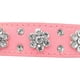 thumbnail image 4 of Collar de perro y gato con diamantes de imitación y flores, collar brillante de cuero PU, 4 of 5