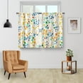 thumbnail image 2 of Colorful Leaves Kitchen Curtains - Floral Spring Botanical Tier Cafe Curtains Farmhouse Country Small Window Curtains for Bathroom Living RV Rod Pocket Window Drapes 24 Inch 2 Panels Set 28"x24", 2 of 5
