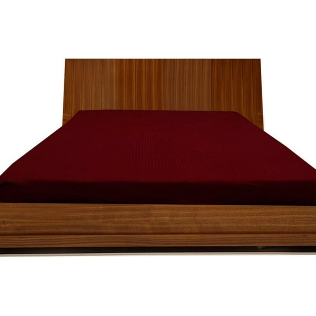 1000 Thread Count 100% Egyptian Cotton 3-Piece Fitted Sheet ( 1 Fitted Sheet + 2 Pillow Covers) 18 Inches Deep Pocket Size Stripe Pattern