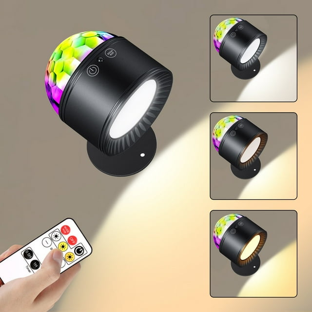 Mlkoz Home Decor, Head Wall Lamp Color Temperature Remote Control Wall Lamp Rechargeable Intelligent Little Lamp Lamp, Mom Gifts
