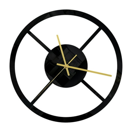 Homoyoyo 3D Acrylic Wall Clock Sticker Black Silent Design, Modern Home Decor, Easy to , 1 Set