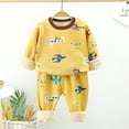 thumbnail image 2 of Gibobby Conjunto de pants para niño pequeños bebés niñas niños Otoño Invierno de manga larga pantalones pulóver ropa de dormir conjunto ropa(E,2-3 Años), 2 of 3