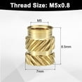 thumbnail image 2 of Uxcell 50 Pack M5 Threaded Inserts Brass Heat Set Insert M5x8.5mm, OD 7mm Knurled Insert Nuts, 2 of 6