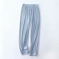 thumbnail image 3 of Trousers Pants for Women New Women's Long Sleep Pants Summer Lightweight Lounge Pants Casual Home Wear Bottoms Pajama Trousers with Pocket Blue M, 3 of 7