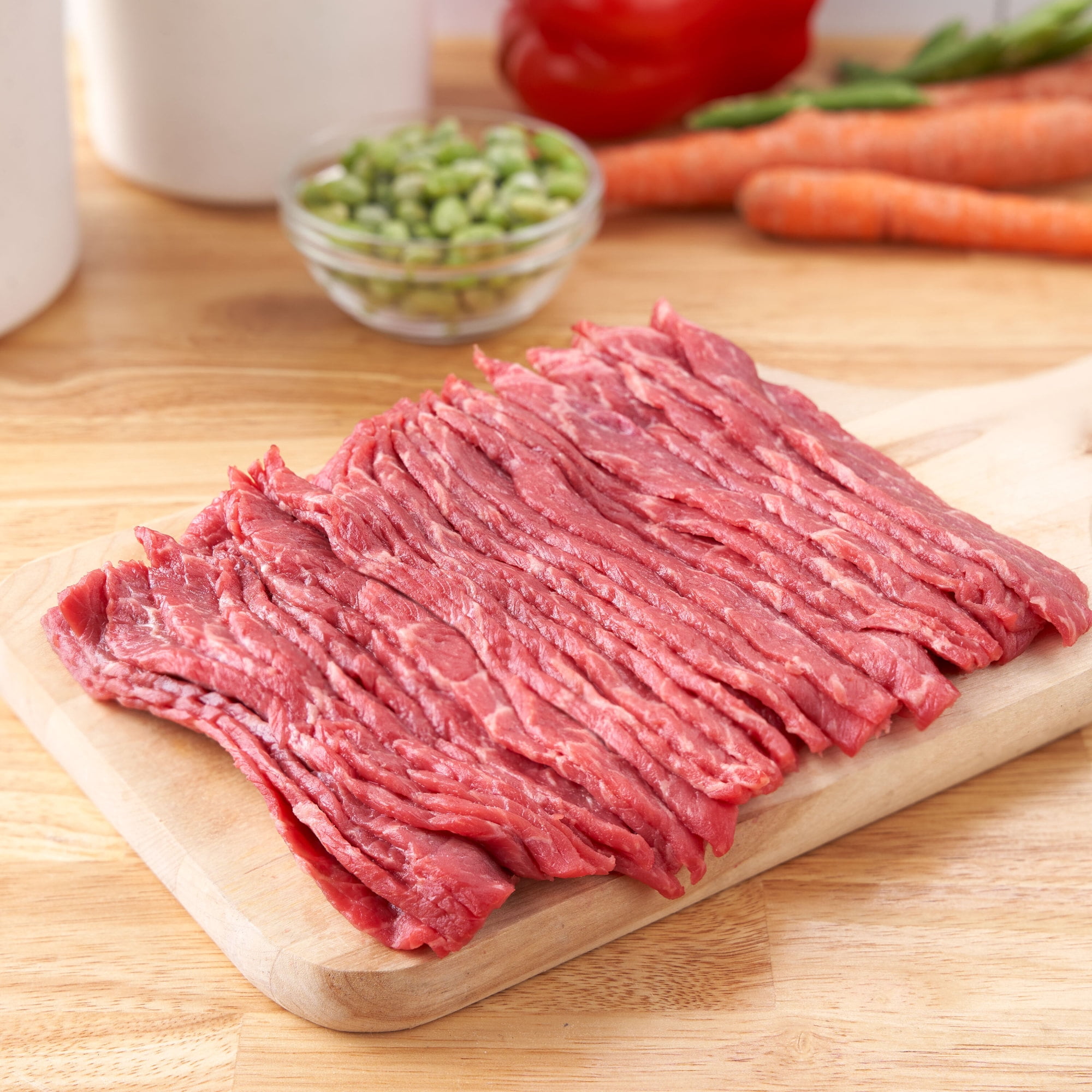 Bottom Round for Stir Fry, Choice Angus Beef, Tray, Fresh, 0.75 - 1.35 lb