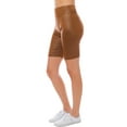 thumbnail image 4 of Made by Olivia Women's Faux Leather Biker Elastic Band Slim-Fit Shorts, 4 of 6