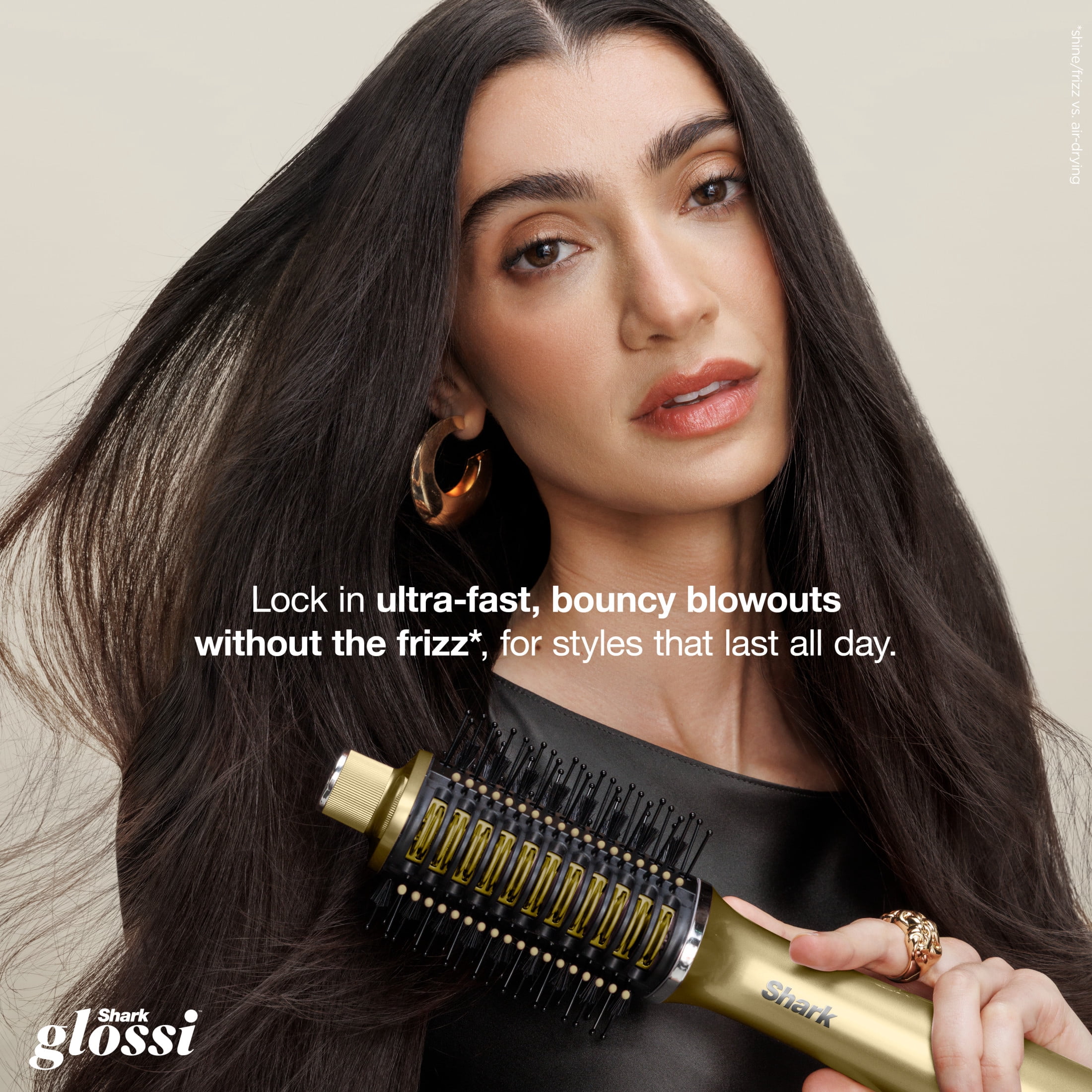 Shark Glossi 2-in-1 Hair Styling Tool & Air Glosser, Hot Tool, Heat Controlled, Blow Dryer, HT302GD Gold