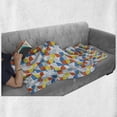 thumbnail image 6 of Geometric Soft Flannel Fleece Throw Blanket, Bauhaus Inspired Intersected Circular Shapes of Color Blocks and Dotted Lines, Cozy Plush for Indoor and Outdoor Use, 50" x 70", Multicolor, by Ambesonne, 6 of 6