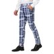 thumbnail image 4 of INSPIRE CHIC Pantalones de vestir de cuadros ajustados de color bloque para hombre 34 azul marino, 4 of 7