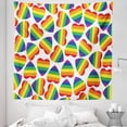 thumbnail image 1 of Pride Tapestry, Heart Shapes in LGBT Colors Striped Design with Homosexuality Liberation Theme, Fabric Wall Hanging Decor for Bedroom Living Room Dorm, 5 Sizes, Multicolor, by Ambesonne, 1 of 1