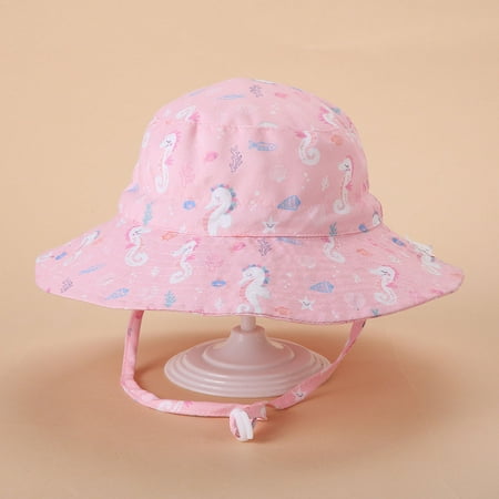 

NEGJ Toddler Kids Baby Boys Girls Colorful Sunscreen Cap Baby Hat Bucket Cap