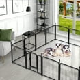 thumbnail image 3 of 24 inch Tall 16 Panels Metal Dog Playpen for Exercise Outdoor Indoor Fence, Black, 3 of 8
