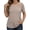 Khaki, variant on Women Plus Size Blouses Dressy Lace Crew Neck Tops Casual Short Sleeve Summer Shirts