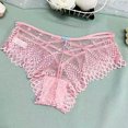 thumbnail image 2 of WULMLEO Sexy Cheeky Panties for Women Lace Criss Cross Bikini Underwear Seamless Panties Ladies Cute Panty Brief Pink M, 2 of 3