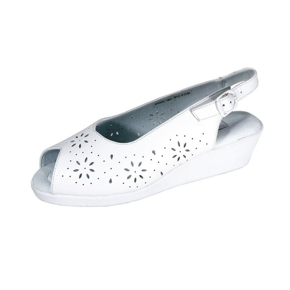 24 HOUR COMFORT Anne Wide Width Comfort Shoes For Work and Casual Attire WHITE 5