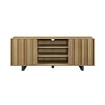 thumbnail image 2 of 60" Modern Wood TV Cabinet with Paneled Doors - Oak / Black, 2 of 5