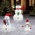 thumbnail image 6 of Baxluxe 3 Pieces Lighted Snowman for Halloween Decor, Twinkling Christmas Snowman Family Set with Hat, Outdoor Yard Floor Mount Decorative Snowman, Holiday Decor for Yard, Garden, Porch, Lawn, 6 of 7
